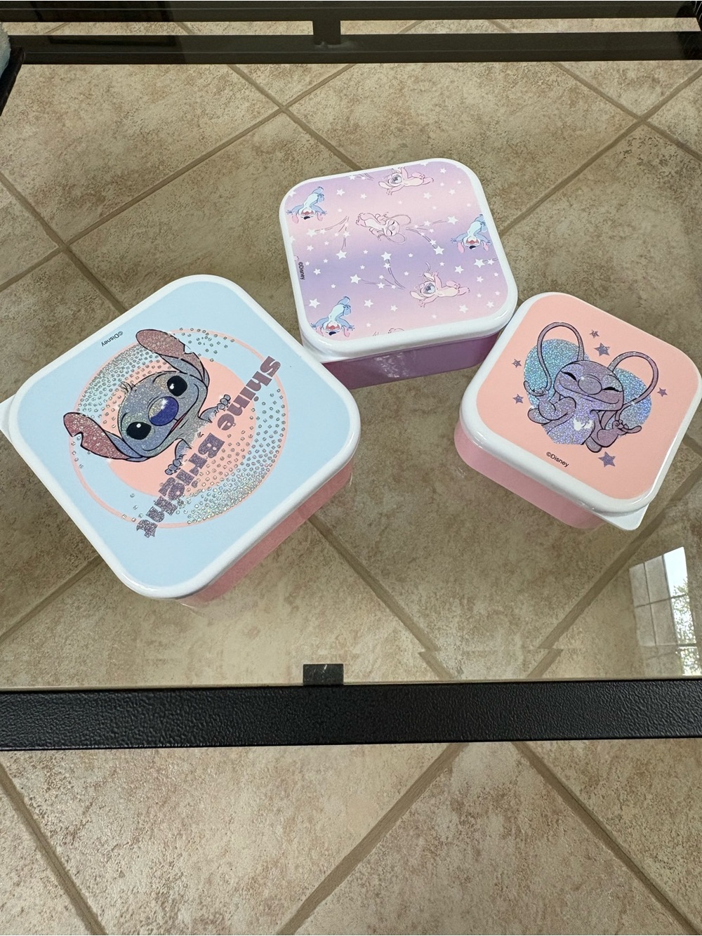 Disney Lilo & Stitch Pink and Purple Kids Snack Containers - 3-Pack